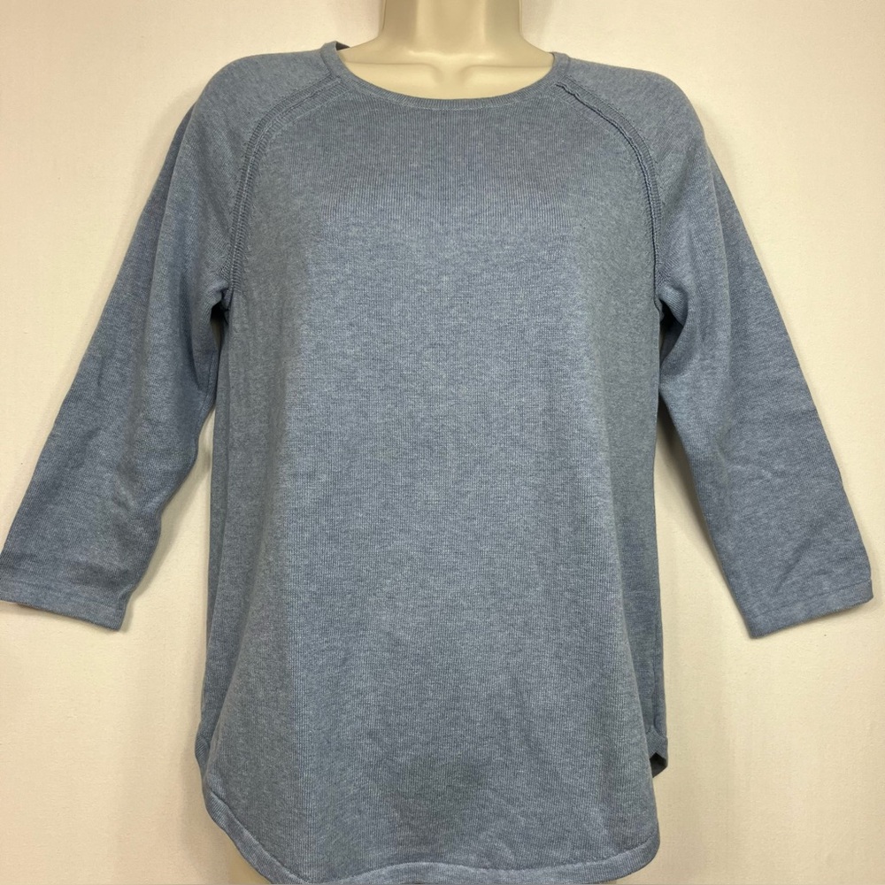 JEANNE PIERRE 100% cotton Light Blue Crewneck Pullover